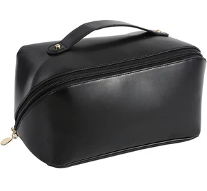 Bolsa organizadora de cosméticos grande de viaje para mujeres con divisor y asa negra - Imagen 1 de 6