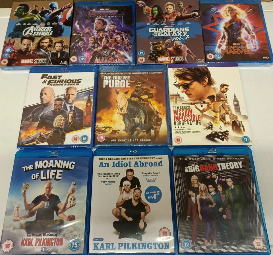 Blu Ray Bundle x 10 Movies & TV Shows Mostly Sealed Avengers Endgame * BARGAIN* - Image 1 of 1