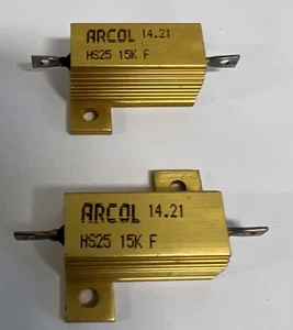 ARCOL HS25 15K Ohm 25 Watt Widerstände 1% Toleranz Neu Menge 2 - Bild 1 von 13