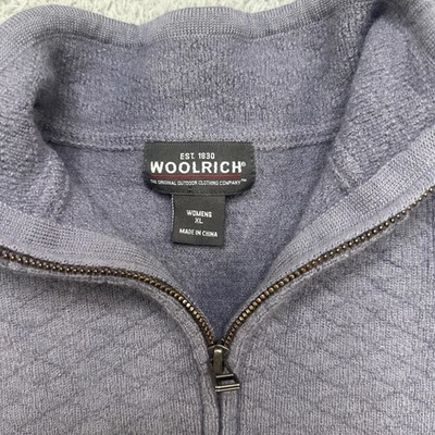 Chaleco Woolrich Mujer XL Púrpura 100% Lana Cremallera Cálido Acolchado Esquí Foto 1 de 4