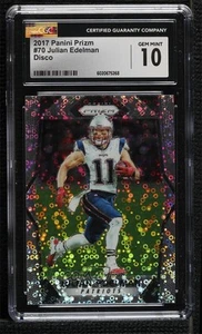 2017 Panini Prizm Disco Prizm Julian Edelman #70 CGC 10 Gem Mint - Picture 1 of 3