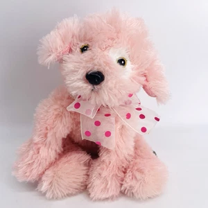FIRST & MAIN PUP E DOG PINK POLKA DOT BEAN BAG FLUFFY STUFFED ANIMAL PLUSH-READ! - Picture 1 of 17