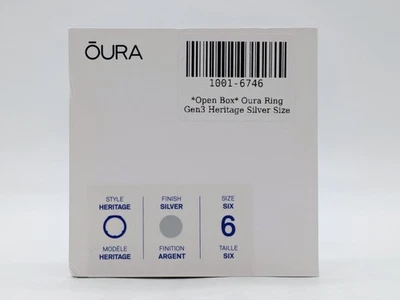 NEW OPEN BOX Oura Ring Gen 3 Heritage Size 6 Silver - Image 1 of 4