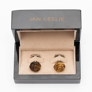 Jan Leslie Carved Rose Cufflinks - Picture 1 of 6