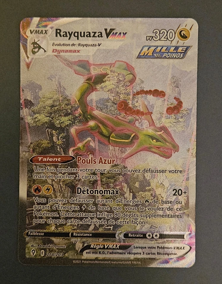 Très Rare Carte Pokemon RAYQUAZA Vmax  - Photo 1/2