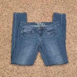 Hippie Laundry Skinny Jeans Girls Blue Denim Junior Size 9 Stretch Medium Wash - Picture 1 of 6