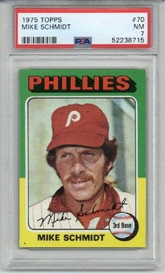 1975 TOPPS #70 MIKE SCHMIDT CARD PHILADELPHIA PHILLIES PSA 7 CENTERED LOW POP - Image 1 of 2