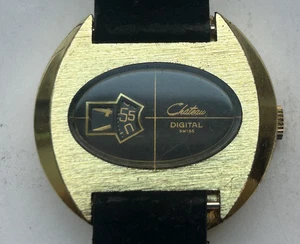 CHATEAU DIGITAL SWISS JUMPING HOURS MENS WATCH - 39 mm - WORKING & KEEPING TIME - Picture 1 of 4
