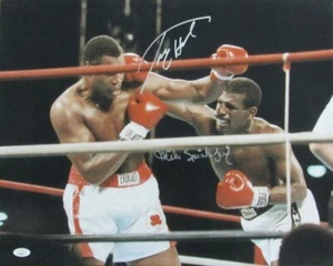 Foto de Larry Holmes/Michael Spinks Boxers Doble Firma/Auto 16x20 JSA 161830 - Imagen 1 de 4