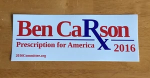 Pegatina de parachoques oficial de la campaña del presidente 2016 Doctor Ben Carson - Imagen 1 de 2
