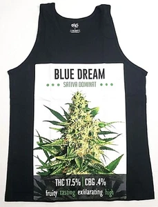 T-shirt Marijuana Tank Top Blunt 420 Smoke Weed Gilet Uomo MEDIO Nero Nuova - Foto 1 di 2