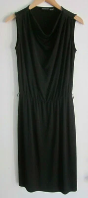 Vestido de Carrera Josie Natori Mujer Talla S Pullover Negro Cuello Drapeado Isla Sin Mangas Foto 1 de 4