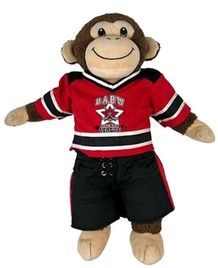 Retired Build a Bear Monkey BABW Brown Plush Stuffed Animal 18" In Hockey Outfit - Picture 1 of 4