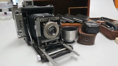 Câmera Gráfica Graphlex 2-1/4 X 3-1/4 Velocidade com Caixa Original e Acessórios - Imagem 1 de 4