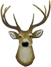 8 Point Buck Deer Head Sculpture Wall Mounted Lifelike Hunter Trophy Antler New