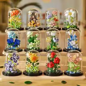 Topfbaustein Simulation Sukkulenten Blumenstrauß kreatives Puzzle mit Box - Bild 1 von 37