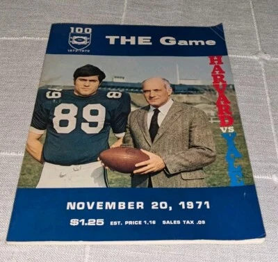 Harvard vs Yale The Game Nov 20th 1971 Football Game Program - Image 1 of 4