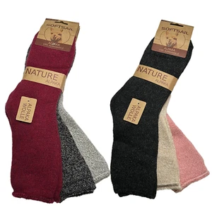 3/9 Paar Alpaka Socken Wollsocken - Warme Outdoorsocken Damen Wintersocken warm - Bild 1 von 13