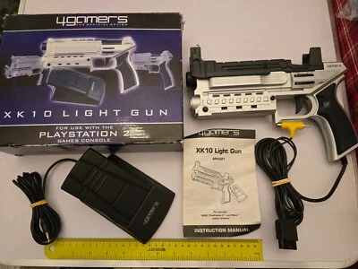SONY PLAYSTATION 1 PS1 PS2 LIGHT GUN PISTOL BLASTER G-Con Reload Pedal XK10 Boxd - Image 1 of 4