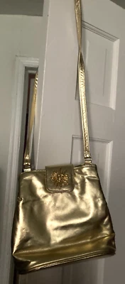 Bolso de Mano Manolucci Vintage Dorado Cuero Genuino Celestial Sun Boho Hecho en EE. UU. Foto 1 de 4