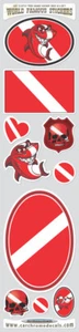 Dive Diver Diving stickers set 10 flag decals bumper car auto bike laptop - Foto 1 di 1