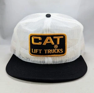 Vintage Caterpillar CAT Lift Trucks Patch Trucker Cap Hat 80s Mesh NOS DS  - Picture 1 of 9