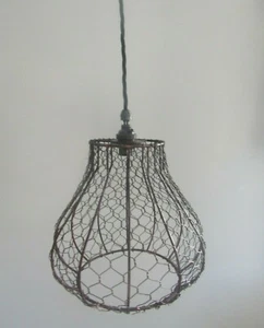 Wire lampshade industrial rustic Vintage Retro Old ceiling pendant light Shade - Picture 1 of 5