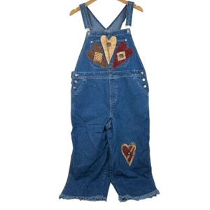 Scrap Work Country Clothing XL Denim Overall Cropped Fransen Herzen RAR Landhaus - Bild 1 von 18