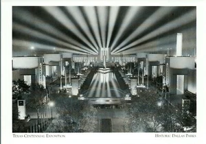 * Texas Postkarte - Hundertjährige Ausstellung" * Historische Dallas Texas Parks {+TX-4} - - Bild 1 von 2