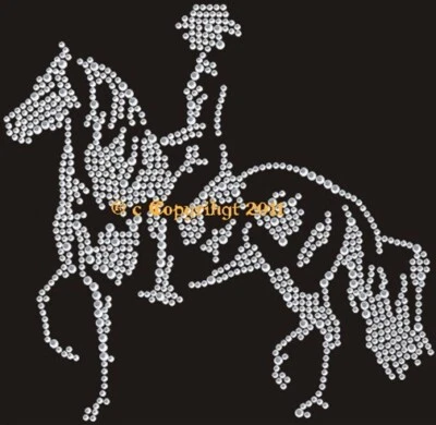 Hotfix Bügelbild Strass Andalusier Pferd Western Cowboy 120511 Karostonebox - Bild 1 von 2