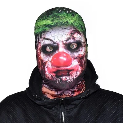 3D Effekt Gesichtshaut - Krusty Killer Clown - Stoff - Halloween Maske - Bild 1 von 4