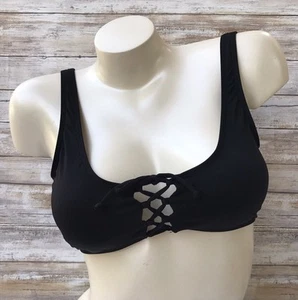 L*SPACE SCHWARZ ROMI PULL OVER SCHNÜRUNG VORNE TANK BIKINI OBERTEIL (S) LSROT17 NEU MIT ETIKETT $ 99 - Bild 1 von 11