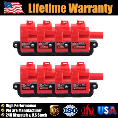 8 Pack High Performance Ignition Coil Set For Chevy GMC LS1 LS6 D580 C1144 UF192 - Image 1 of 4