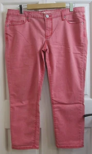 Mossimo Red Wash Crop Jeans Juniors 15 Fit 6 37x24 Distressed Stretch 133-29931 - Picture 1 of 6