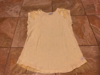 NAARTJIE GIRLS Cotton Ruffle Tulle Yellow Cap Sleeve Top XXXXL 10 Years - Image 1 of 2