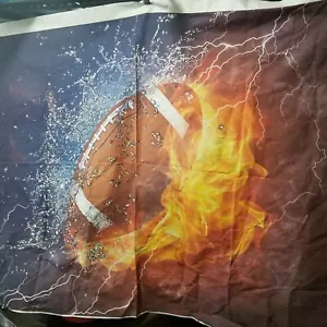 Fußball Banner 62"X80" Blitz Flammen braun rot orange weiß Feuer Wasser - Bild 1 von 3