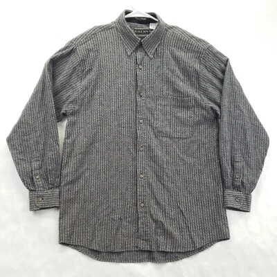 Bugle Boy Shirt Mens XL Gray Pure Cotton Pocket Long Sleeve Classic Button-Up - Image 1 of 4