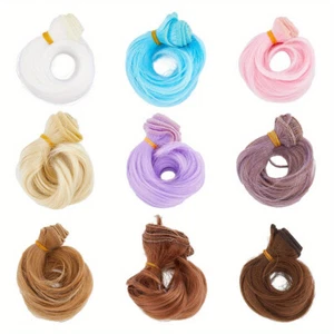 1set 9bundles 9 colors High Temperature Fiber Short Curly Hair Wig Hair - Picture 1 of 8