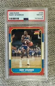 1986 Fleer Basketball #105 Rory Sparrow PSA 8 NM-MT ***undergraded!*** - Picture 1 of 2