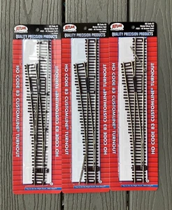 3 - ATLAS 1/87 HO CODE 83 NICKEL SILVER MANUAL #6 LEFT TURNOUT SWITCHES 563 F/S - Picture 1 of 2