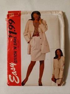 CHAQUETA MISSES VINTAGE FÁCIL DE COSER Y AHORRAR FAJA TOP FALDA PATRÓN 7210 TALLA 18-24 - Imagen 1 de 4