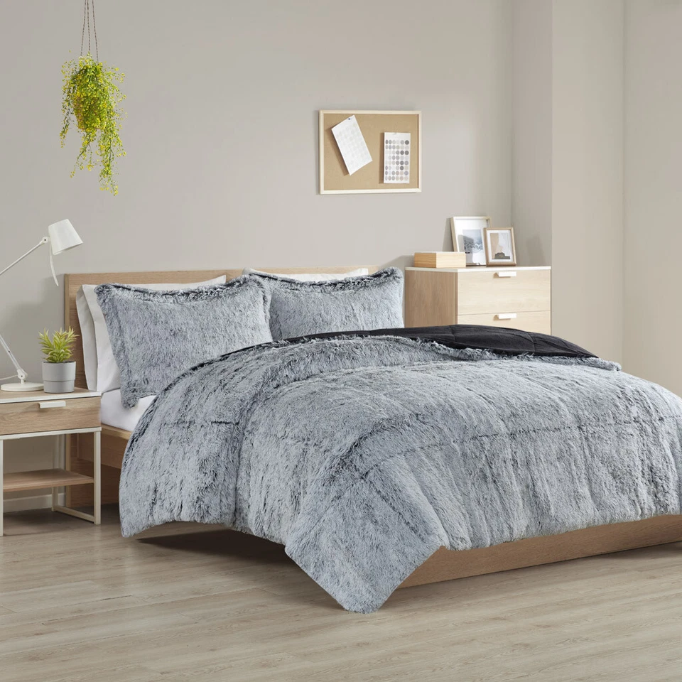 Intelligent Design 2/3pc Shaggy Faux Fur Comforter Set Ultra Soft All Season Bed - Image 1 of 4