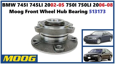 BMW 745I 745LI 2002-05 750I 750LI 2006-08 Moog Front Wheel Hub Bearing 513173 - Image 1 of 4