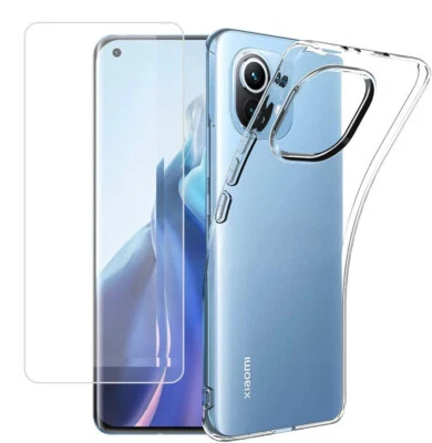LITTLE BOUTIK Coque Silicone Transparente + Verre Trempe Pour Xiaomi Mi 11 Lite 5G NE Little B