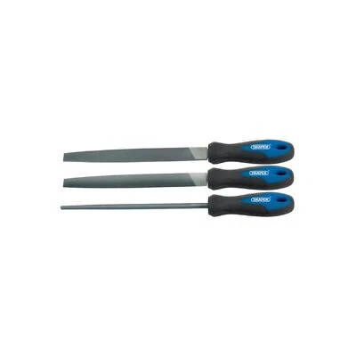 Draper 1x Files 3 Piece 200mm Soft Grip Engineers File Set Professional Tool - Image 1 of 2