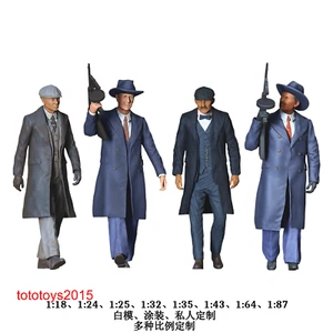 Bricolage manteau gangster costume pistolet scène homme figurines miniatures poupée pour voiture véhicules jouet - Photo 1 sur 9