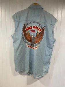Chaleco Club Motociclista Para Hombre Grande Denim Gráfico Envejecido Myrtle Playa Bicicleta Rally - Imagen 1 de 7