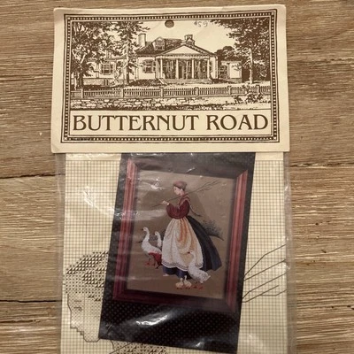 BUTTERNUT ROAD "FEATHERS & FRIENDS" 1990 CROSS STITCH PATTERN Vintage NEW - Image 1 of 3