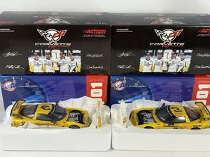 Action 1:43 Corvette Racing #3 Dale Earnhardt Jr Yellow LOT OF 2 Diecast NEW USA - Picture 1 of 13