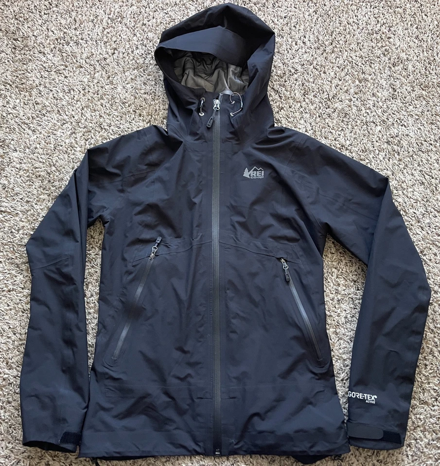 Chaqueta de lluvia REI Coop Gore Tex para mujer XS negra cremallera completa Foto 1 de 4